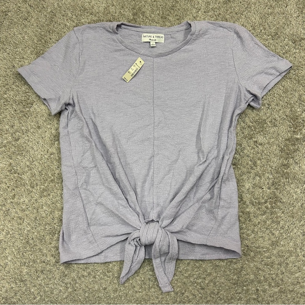 Madewell Texture and Thread Modern Tie Front Blouse Top Women’s Small New NWT